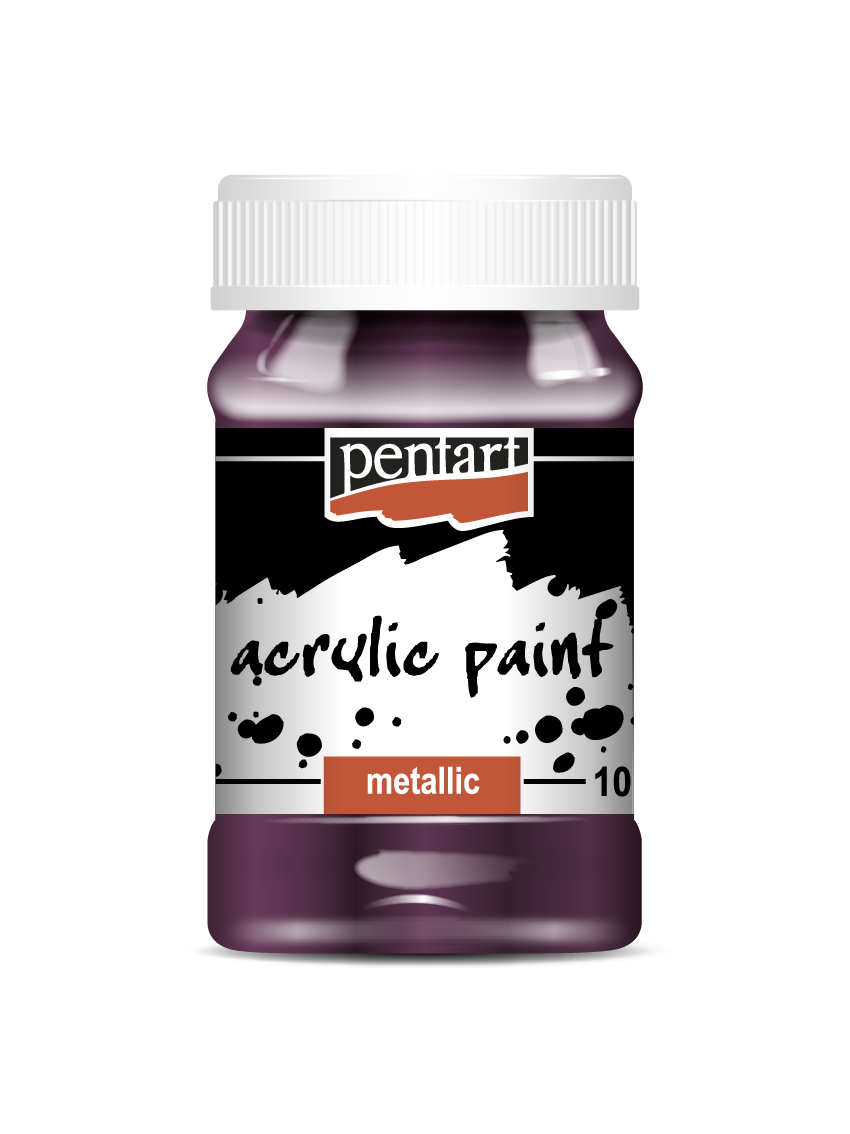 Acrylic paint metallic 100 ml eggplant