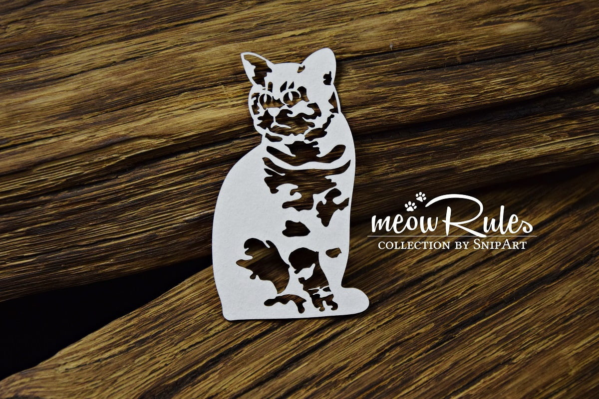 Snipart Meow Rules - Chipboard Cat