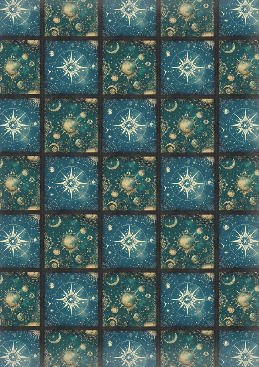 Celestial Tile Pattern Rice Paper - Iveta Ziedina
