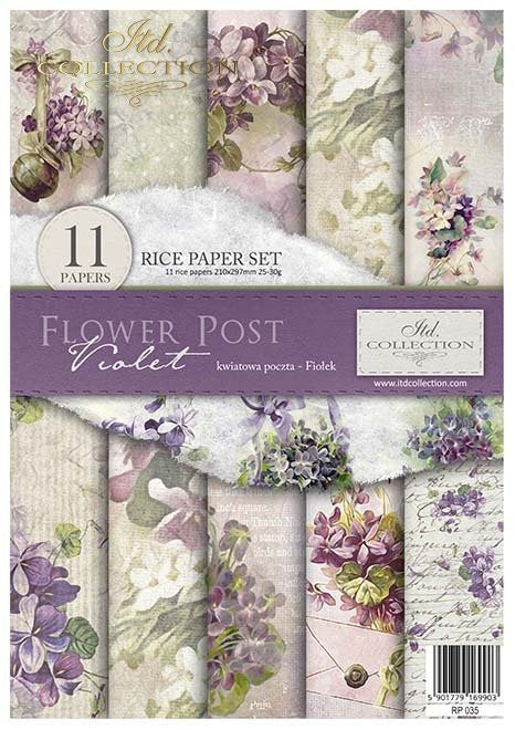 ITD Collection Rice Paper Pack Post Flower Post Violet