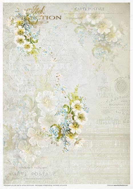 ITD Collection Rice Paper Pack Flower Post White