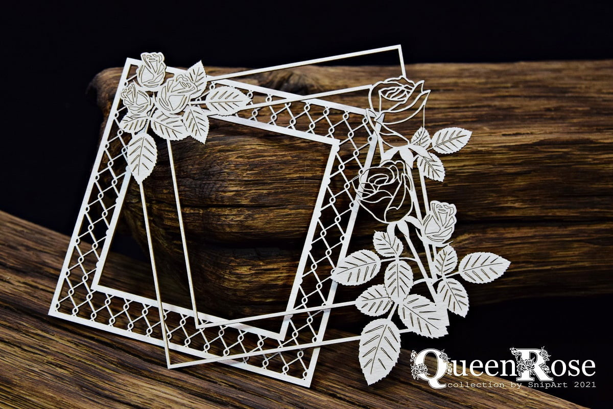 Snipart Queen Rose - Square Layered Frame