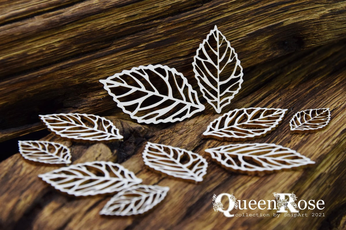 Snipart Queen Rose - Open Leaves Set