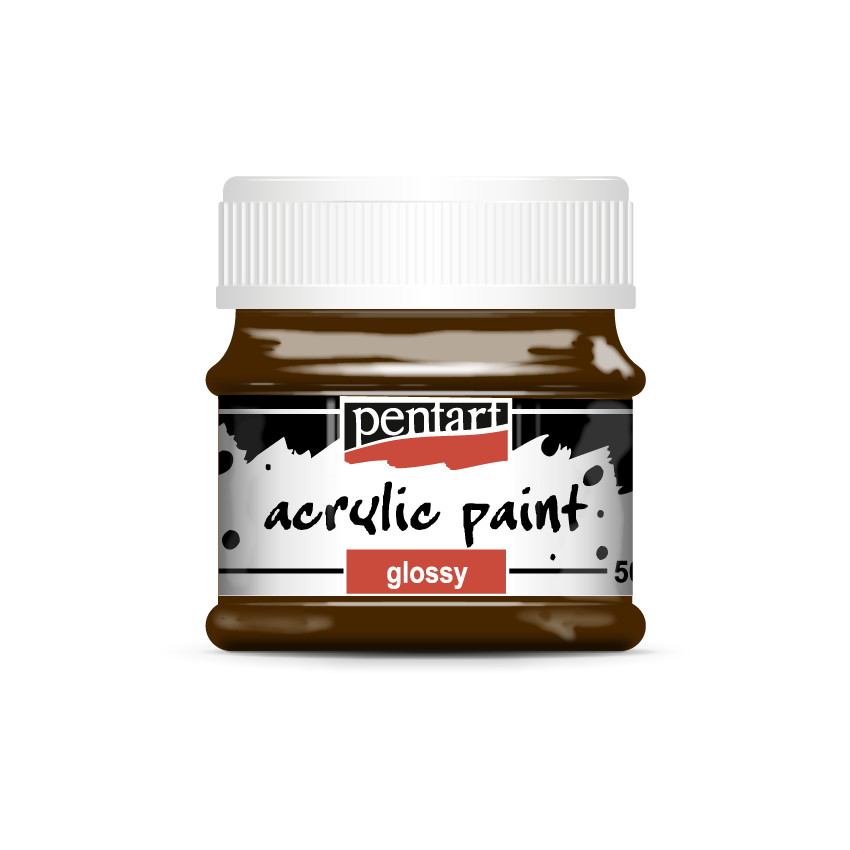 Acrylic paint glossy 50 ml dark brown