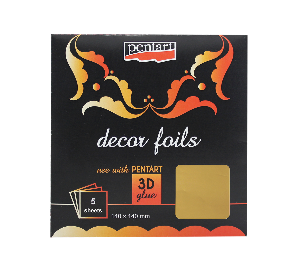 Decor foils metallic gold 14 x 14 cm
