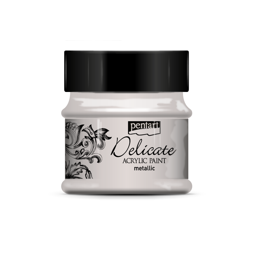 Delicate metallic acrylic paint 50 ml silver