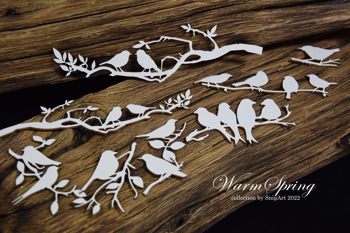 Snipart Warm Spring - Twigs with Birds