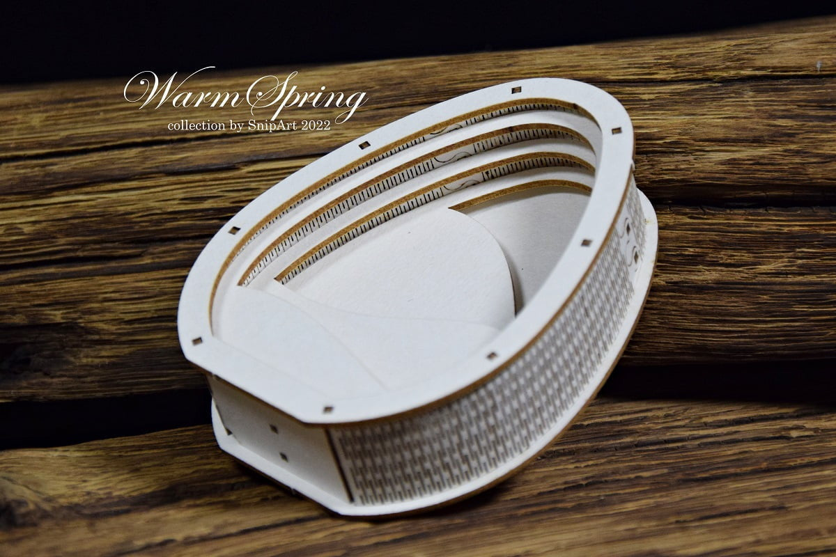 Snipart Warm Spring - Chipboard Egg with 3d Scene