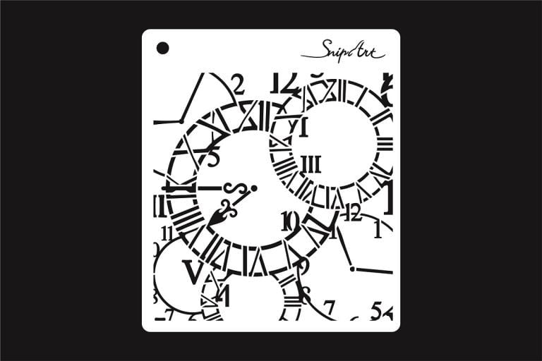 Snipart Industrial Factory Stencil Clocks 15cm ×15cm