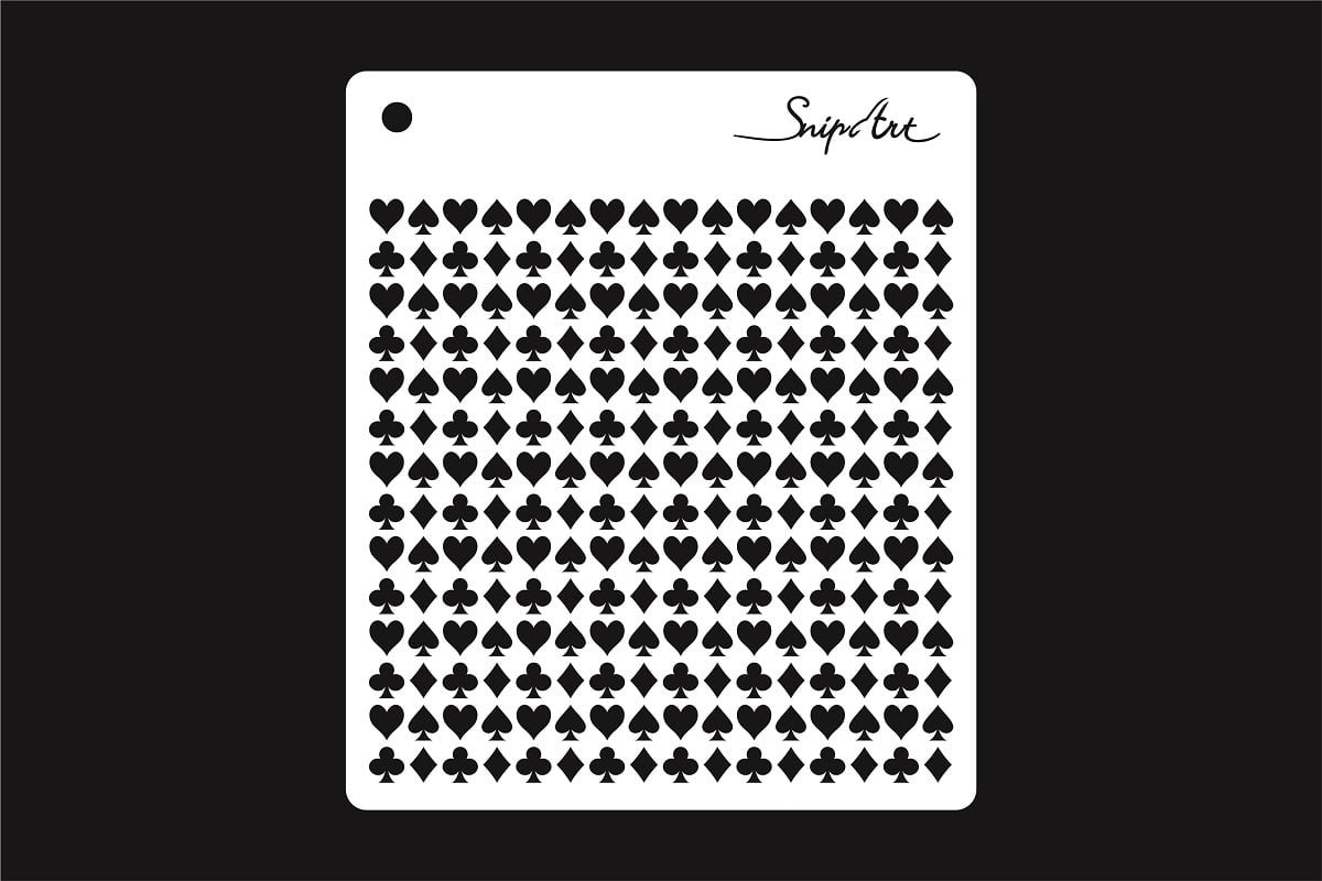 Snipart Lucky Games Stencil - Card background 15 x 15