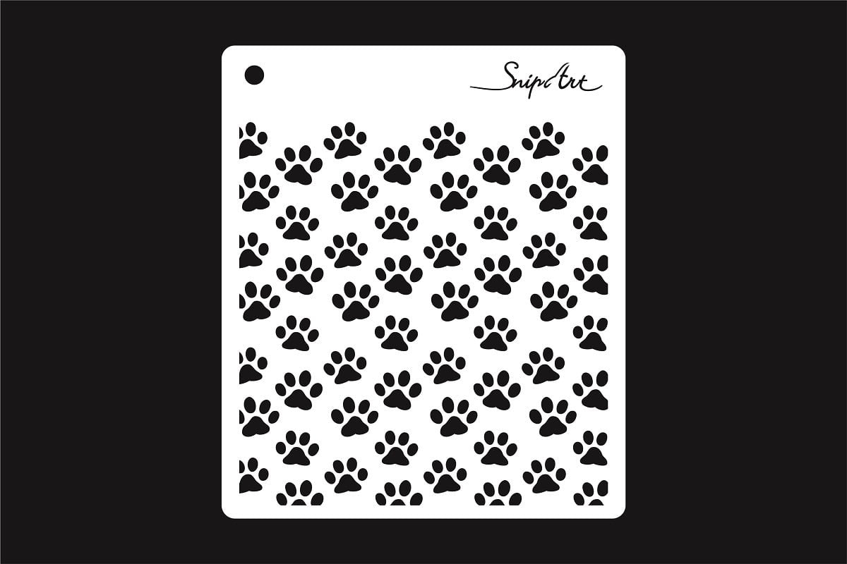 Snipart Meow Rules - Stencil Paw Prints