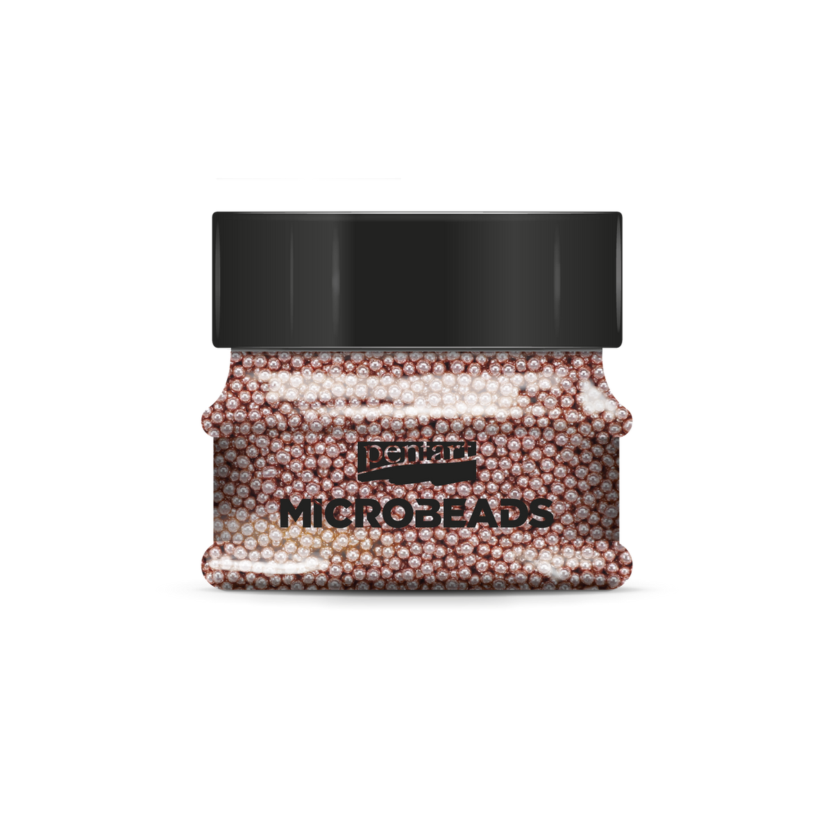 Glass microbeads 0,8-1 mm 40 g rose gold