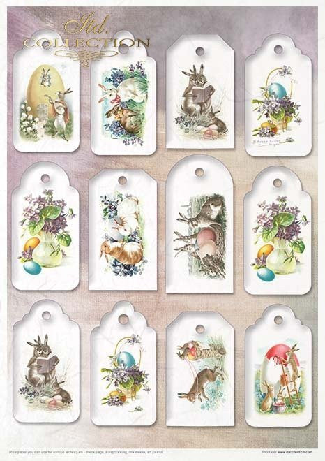 ITD Collection Rice Paper Pack of 11 A4 Easter Bunny