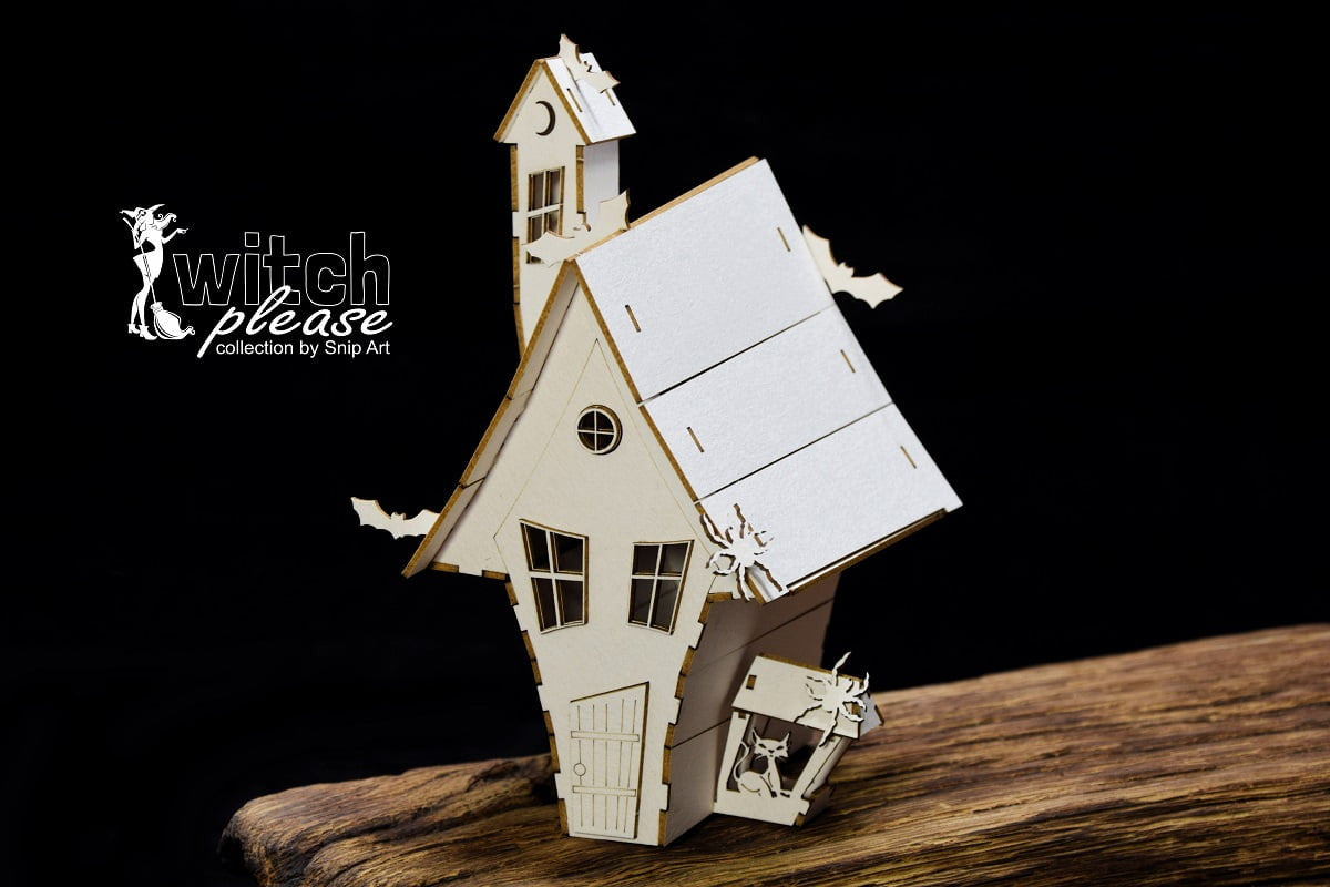 Snipart Witch Please- Haunted House 3D Chipboard