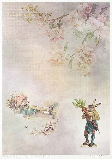 ITD Collection Rice Paper Pack of 11 A4 Easter Bunny