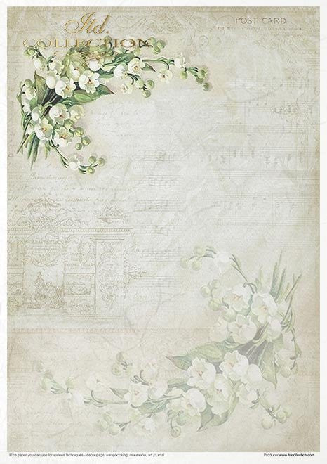 ITD Collection Rice Paper Pack Flower Post White