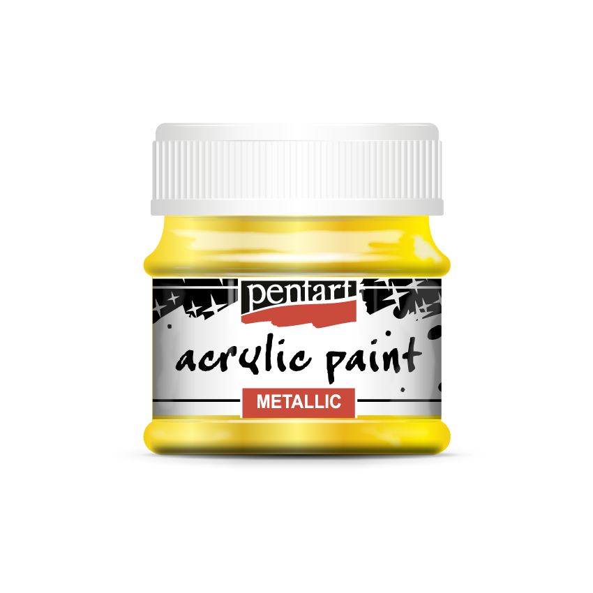 Acrylic paint metallic 50 ml yellow