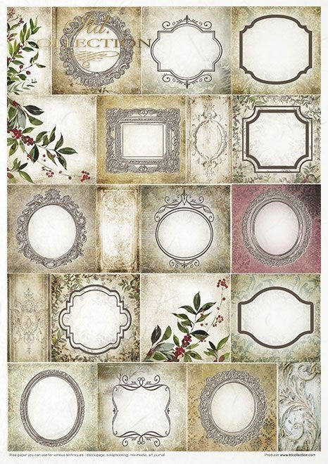 ITD Collection Rice Paper Pack of 11 Vintage Advent Calendar