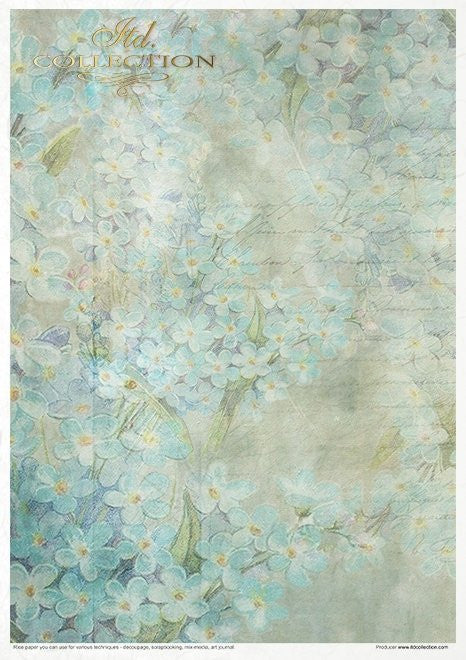 ITD Collection Rice Paper Pack Flower Post Forget me Not