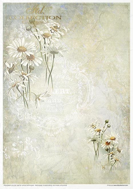 ITD Collection Rice Paper Pack Flower Post White