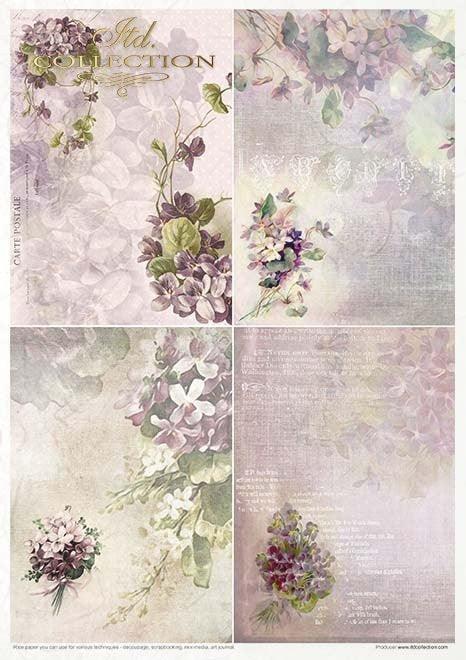 ITD Collection Rice Paper Pack Post Flower Post Violet