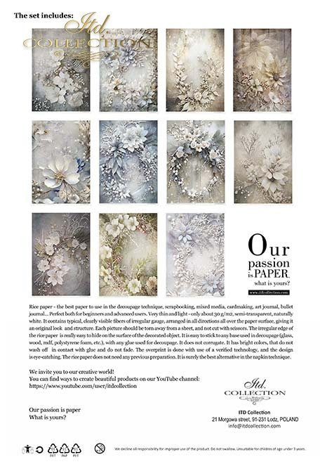 ITD Collection Rice Paper Pack Winter Bouquet