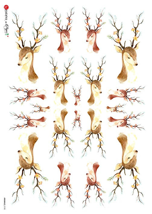 Paper Designs Reindeer Portraits Rice Paper