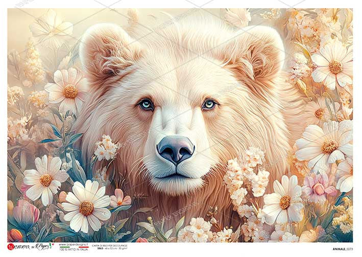 Paper Designs Soft Floral Wolf Rice Paper