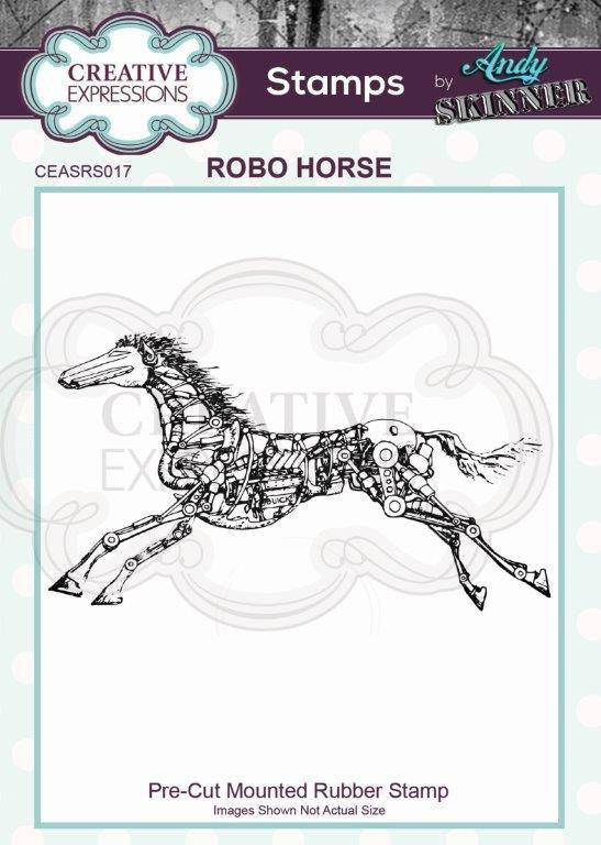 Creative Expressions Andy Skinner Robo Horse Rubber Stamp 4.0 in x 2.2 in