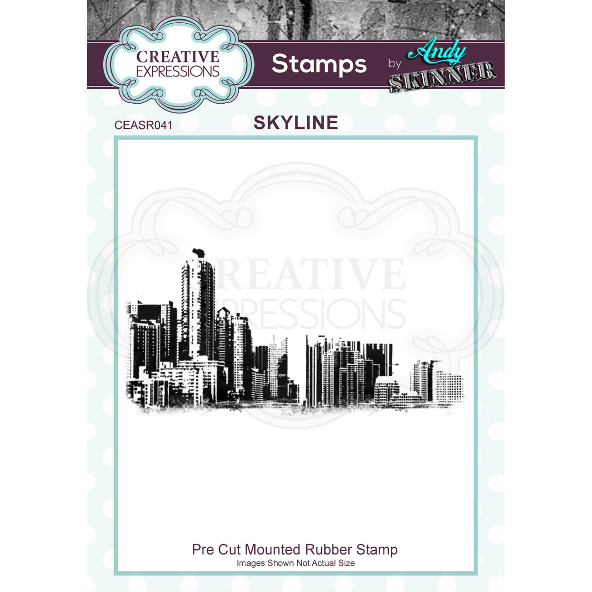 Creative Expressions Andy Skinner Skyline Rubber Stamp 3.6 in x 1.8 in