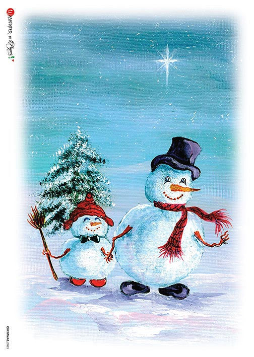 Paper Designs Winter Snowman Rice Paper