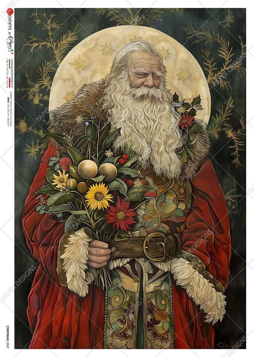 Paper Designs St Nicholas with Flowers I Rice Paper