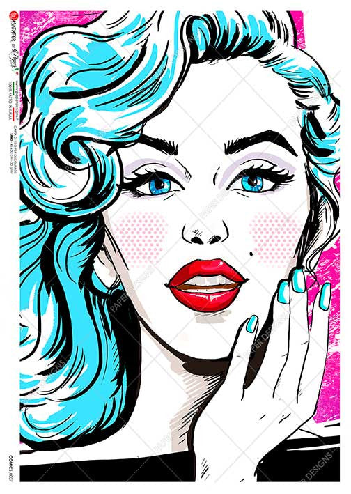 Paper Designs Rice Paper Blue Hair Drawing Comic 0037