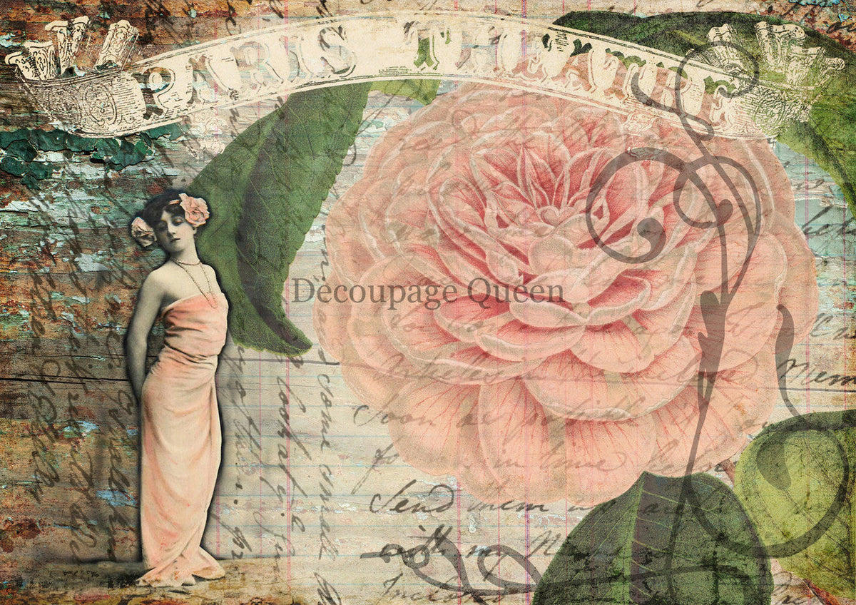 Decoupage Queen Sweet and Sassy Paris Theatre Rice Paper