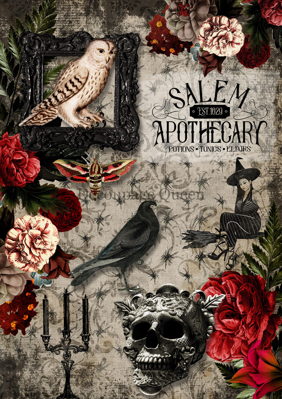 Decoupage Queen Salem Apothecary Rice Paper
