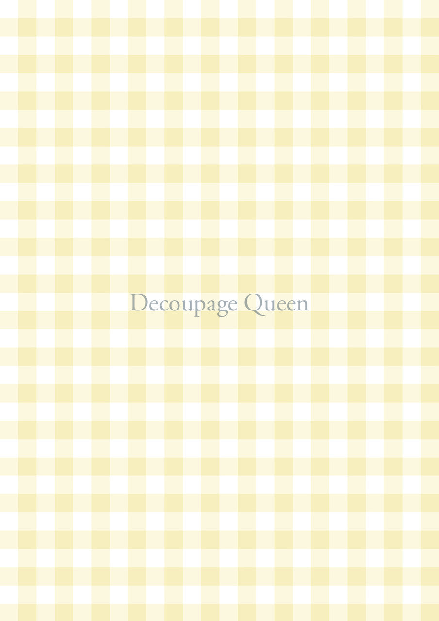 Decoupage Queen Yellow Gingham Rice Paper