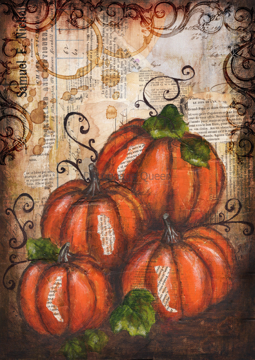 Decoupage Queen Painted Pumpkins