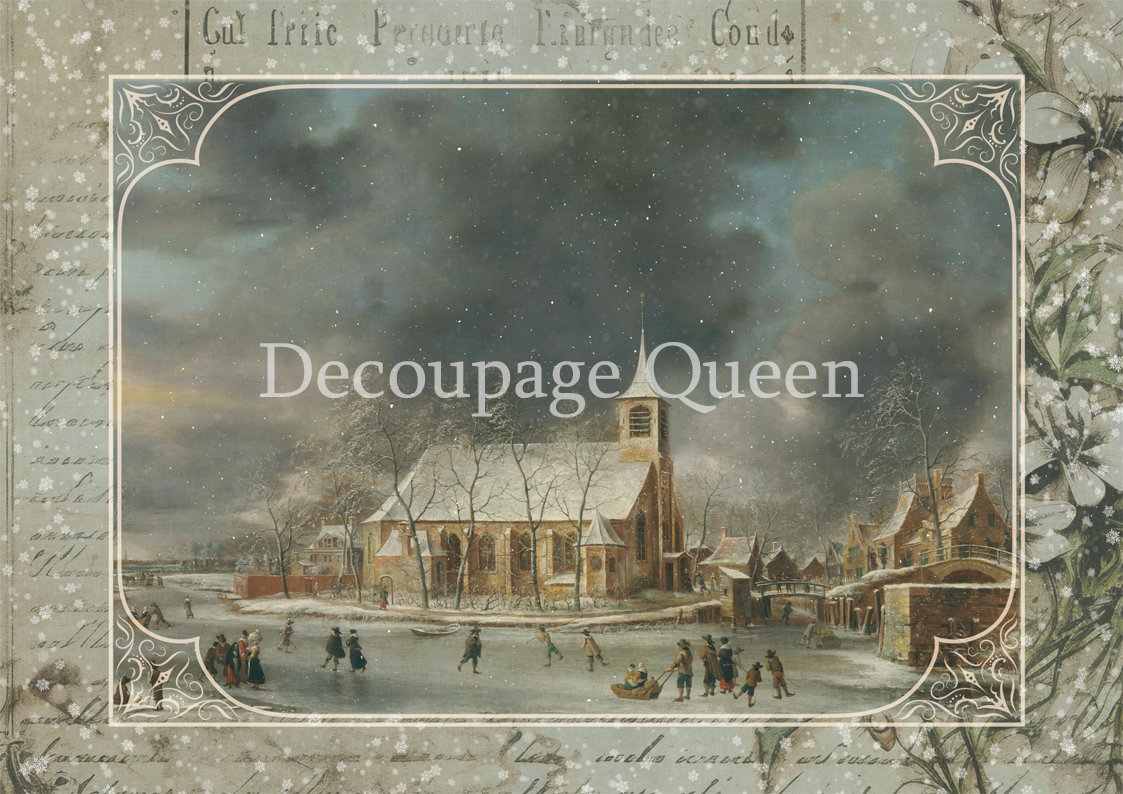Decoupage Queen Dainty and the Queen - Winter's Joy Rice Paper
