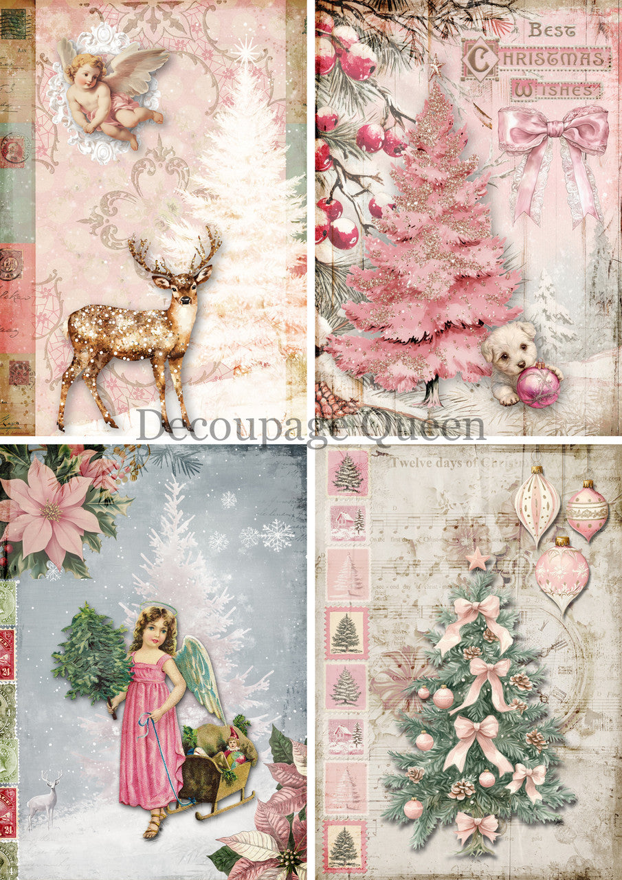 Pink Christmas A4 Pack w/ Bonus Paper