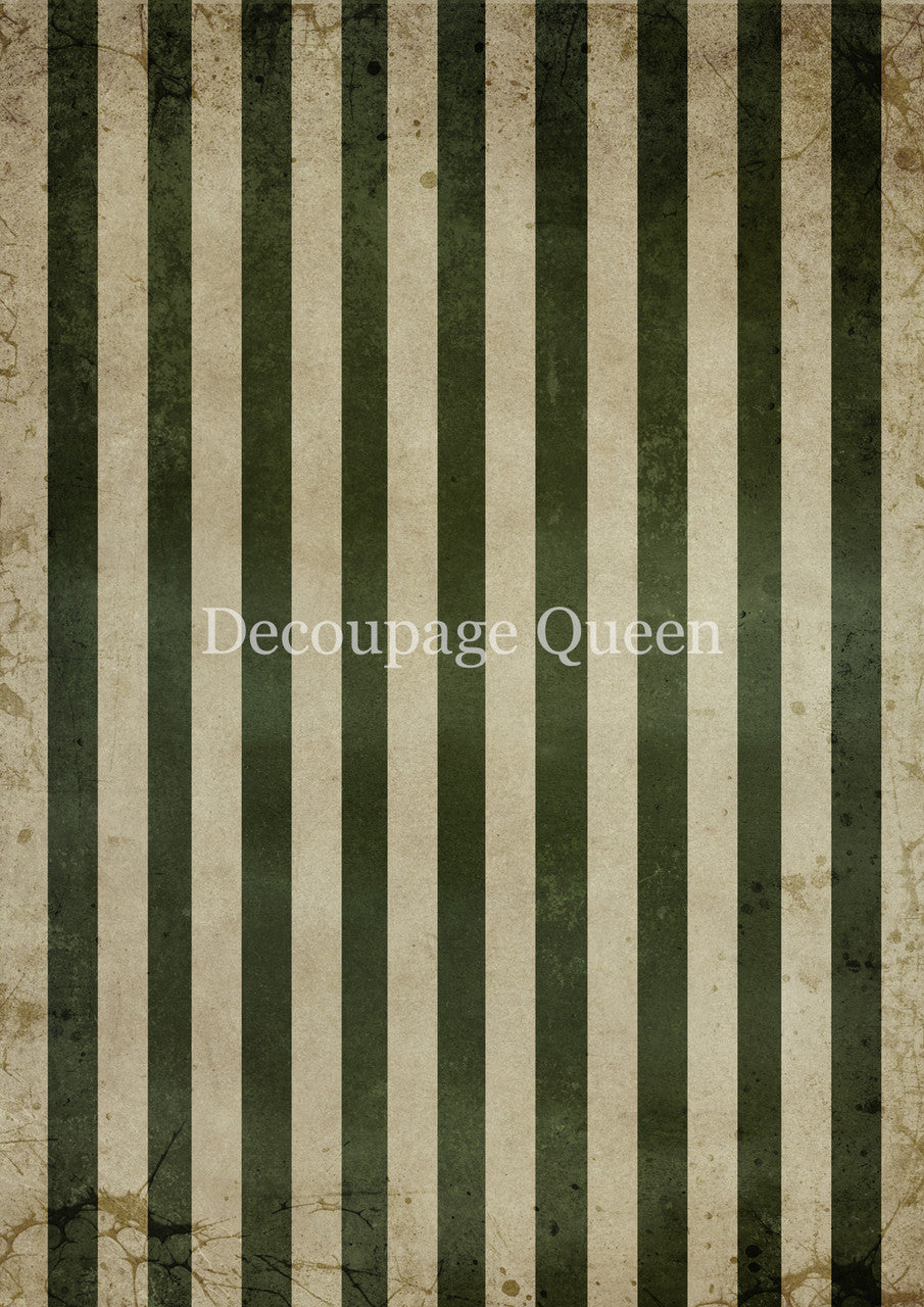 Decoupage Queen Mossy Stripes Rice Paper (Bonus Paper Fall & Nature Pack)