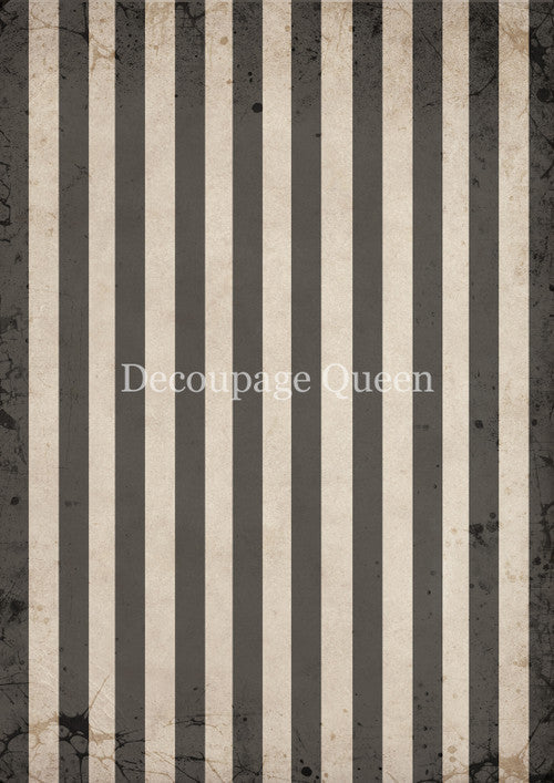 Large Format - Decoupage Queen Gray and Tan Stripes Rice Paper