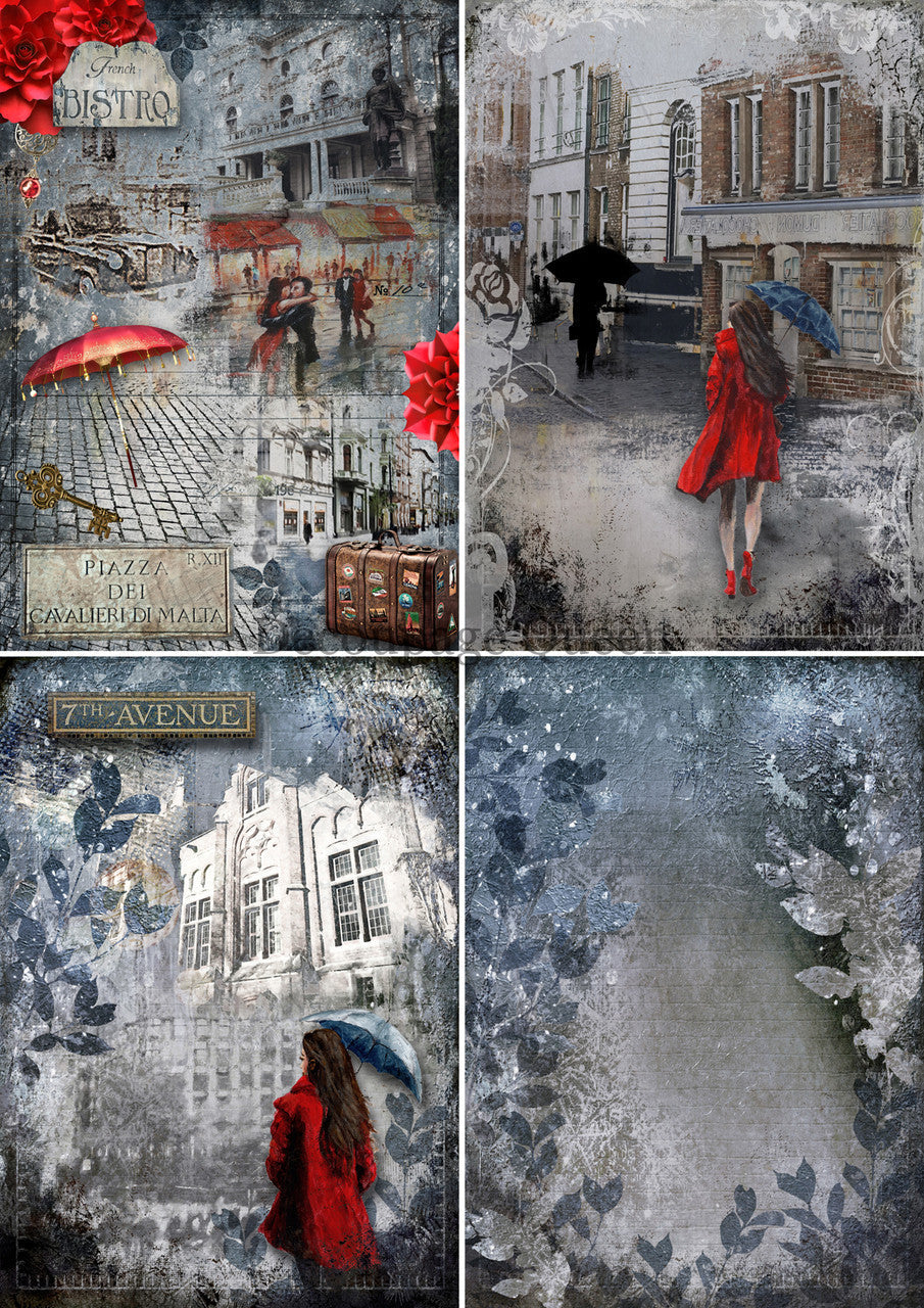 Decoupage Queen In the City 4 Pack Vellum Paper