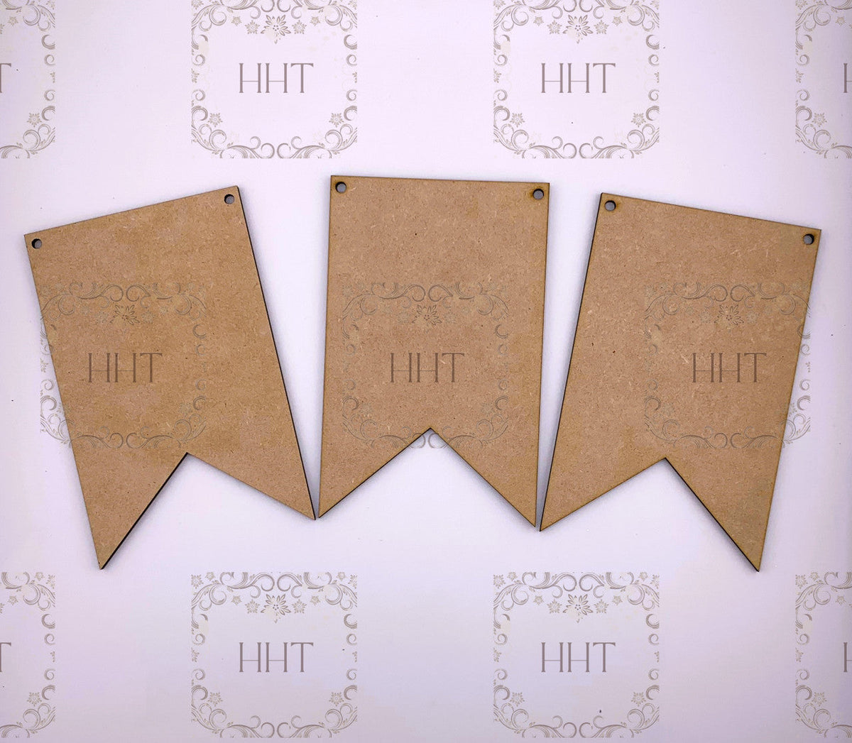 MDF Banner Flags, Set, 3 pieces