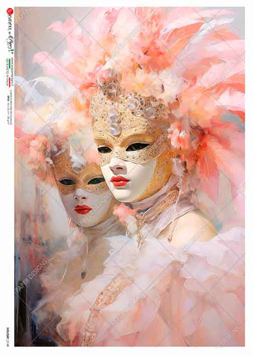 Paper Designs Coral Masquerade A4 Rice Paper