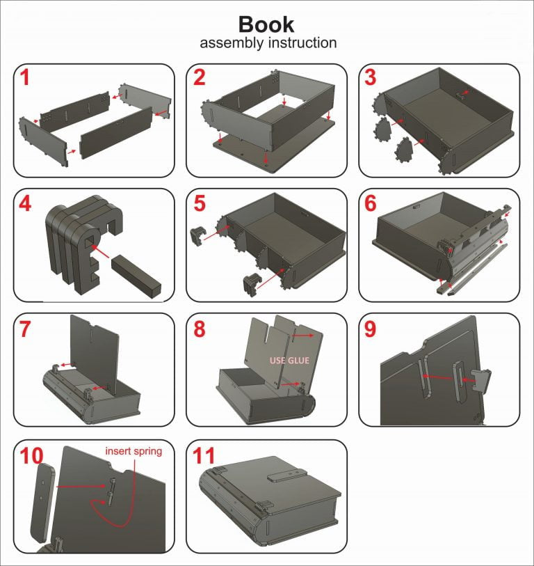 Snipart Bookworm - Wooden Book