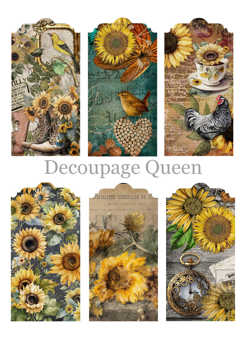 Decoupage Queen Sunflower Ephemera Journal Pack