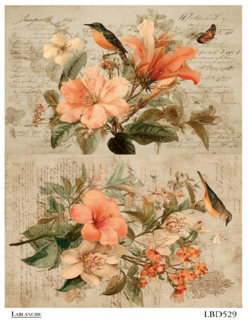 (5 Pack) LaBlanche Hummingbird Garden A4 rice paper