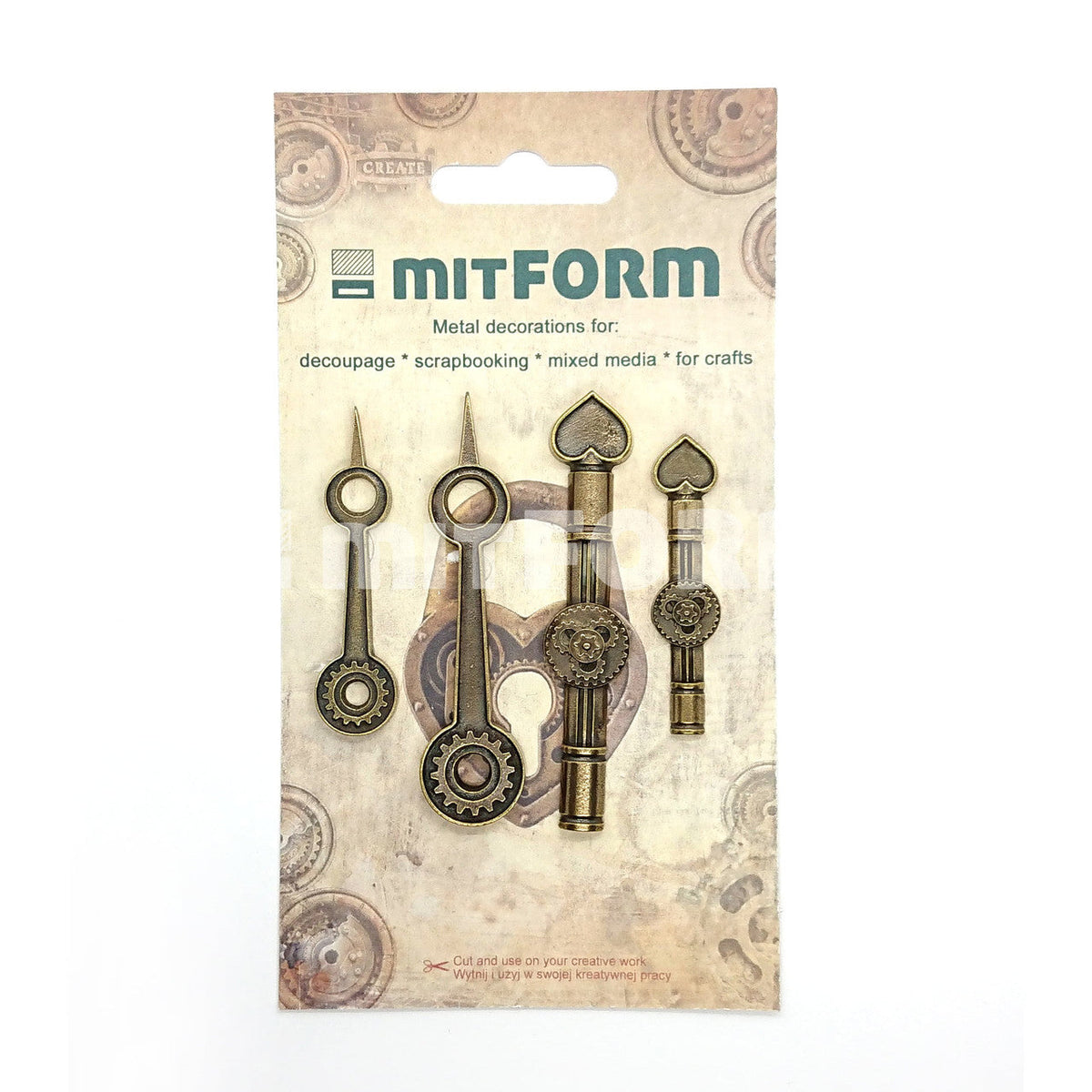 Mitform clock hands with love heart Castings Set