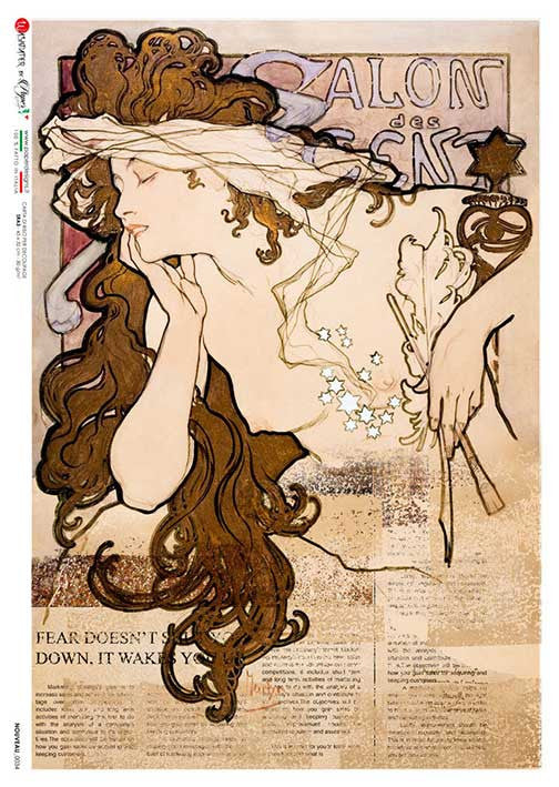 Paper Designs Rice Paper Mucha Salon de Cent PD NOUVEAU 0034