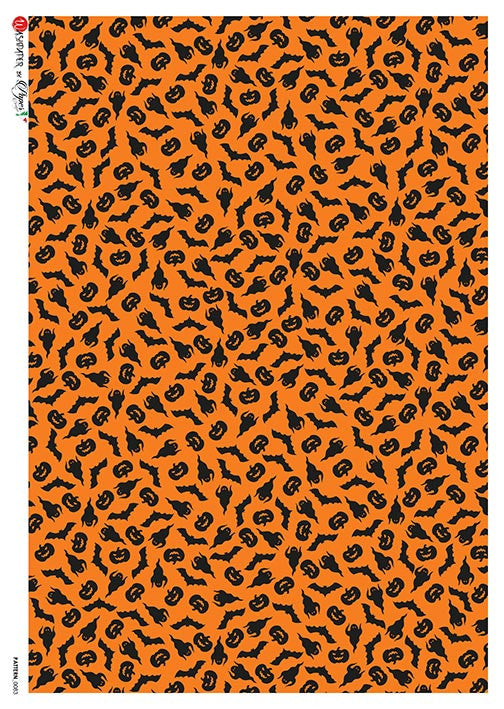 Paper Designs Halloween Pumpkins and Bats Rice Paper